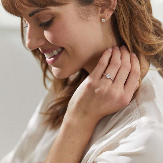 FortunaideAnelli con Moissanite Quadrata 1 Carato in Argento 925 | Gioiello Eleg Position 1