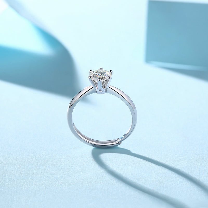 FortunaideAnelli con Moissanite Quadrata 1 Carato in Argento 925 | Gioiello Eleg Position 6