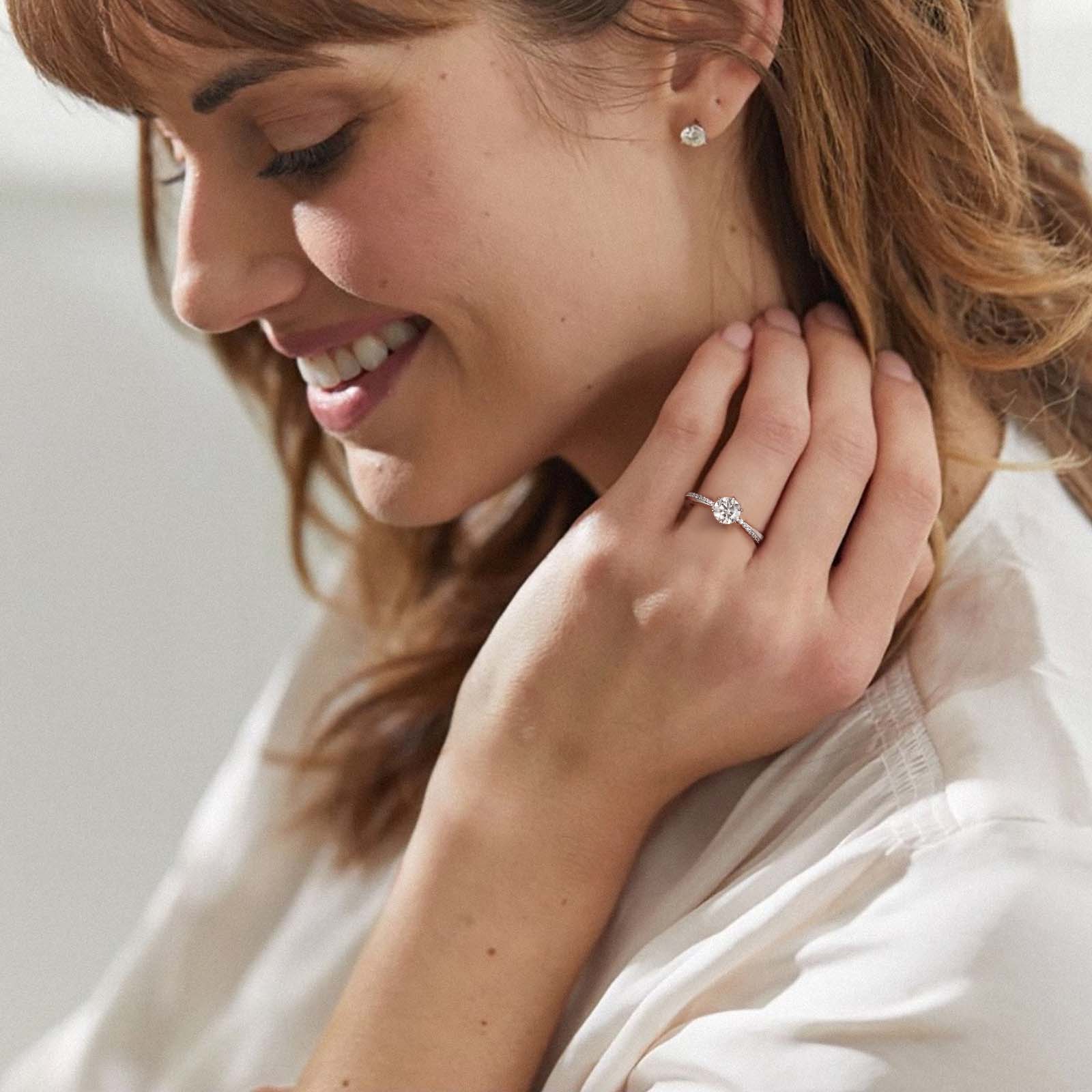 FortunaideAnelli con Moissanite Quadrata 1 Carato in Argento 925 | Gioiello Eleg Position 1