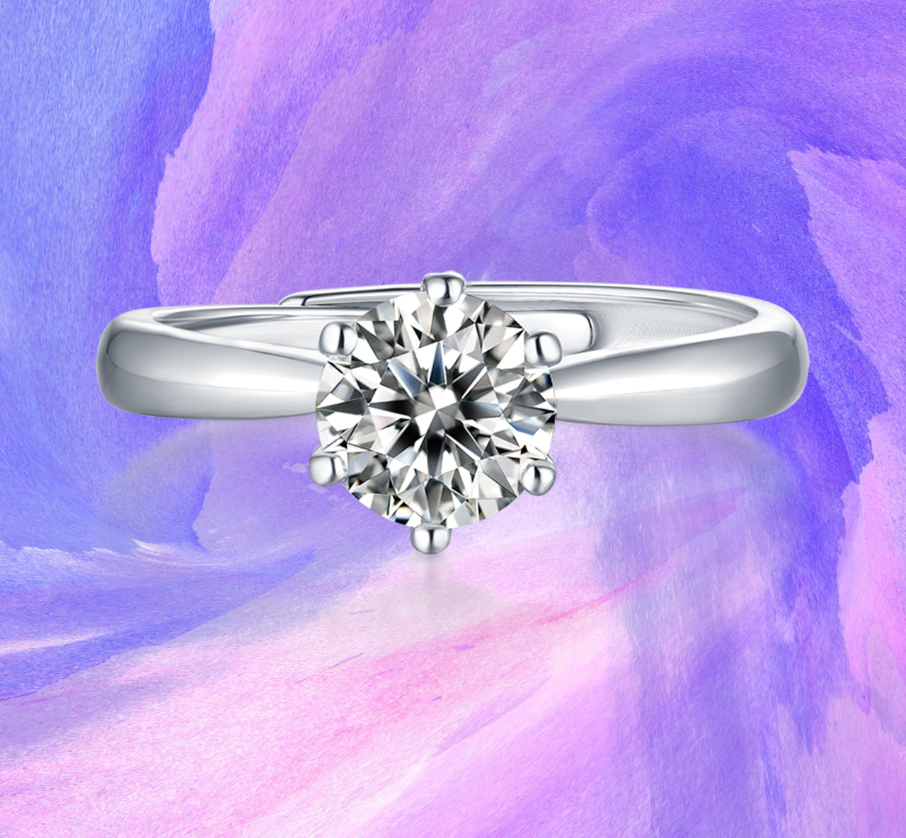 FortunaideAnelli con Moissanite Quadrata 1 Carato in Argento 925 | Gioiello Eleg Position 2