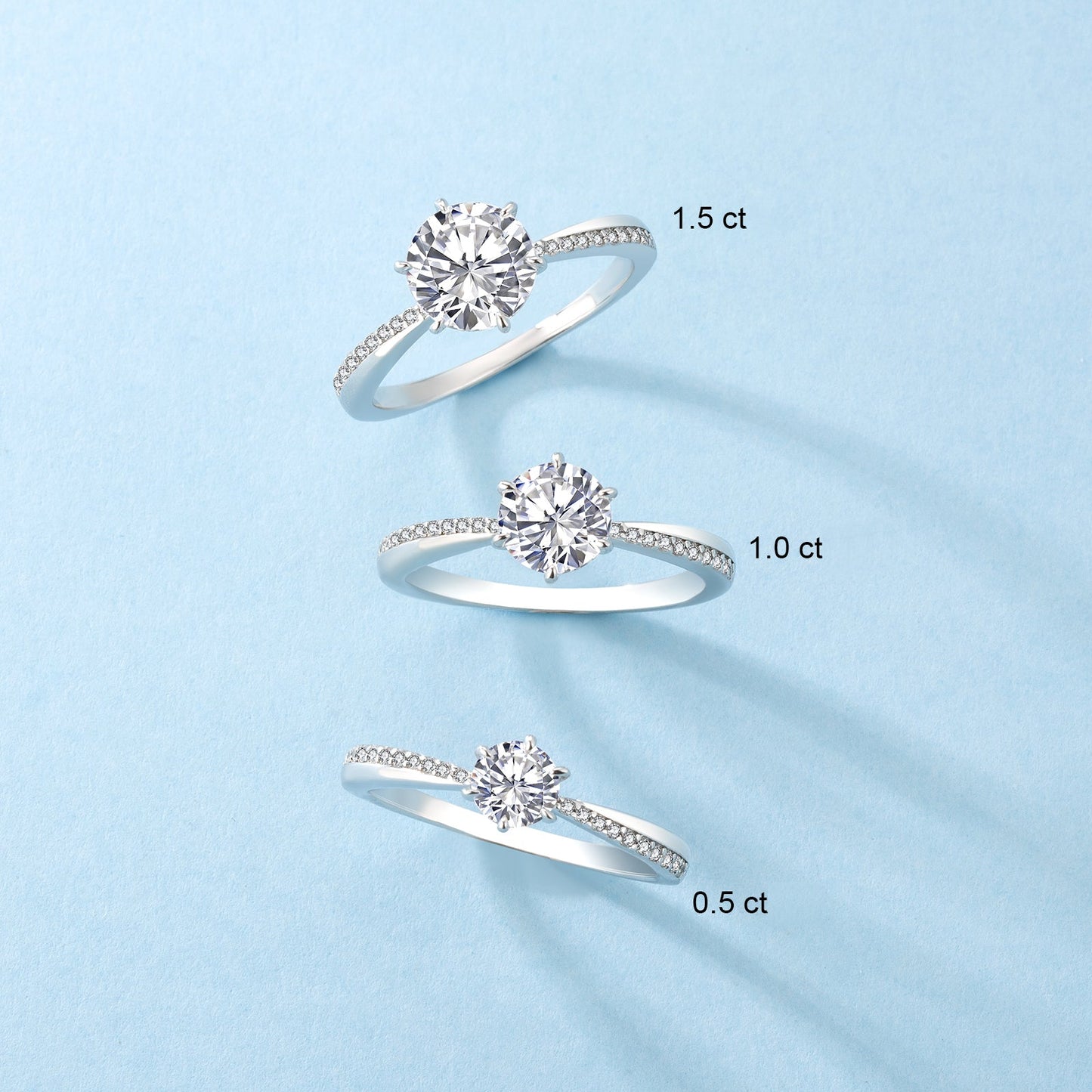 FortunaideAnelli con Moissanite Quadrata 1 Carato in Argento 925 | Gioiello Eleg Position 3