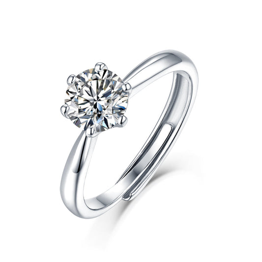 FortunaideAnelli con Moissanite Quadrata 1 Carato in Argento 925 | Gioiello Eleg Position 4
